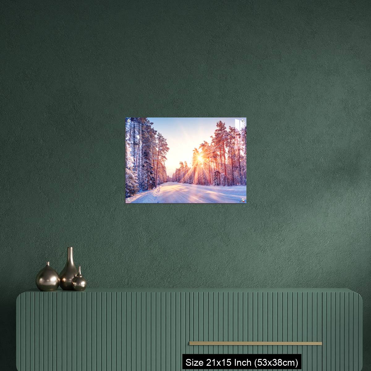 OMGs Acrylic Wall Decor – Beautiful view of the sunrise in the morning on the country snowy road. - Image 16