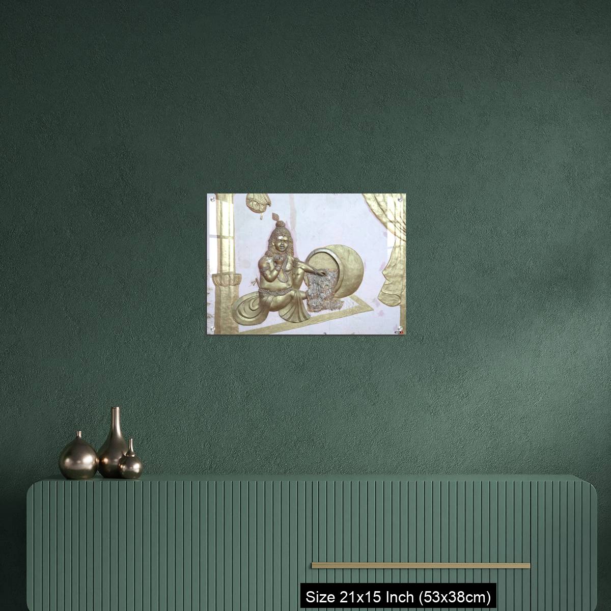 OMGs Acrylic Wall Decor – Sri Krishna with makhan a wall art on temple of varansi - Image 16
