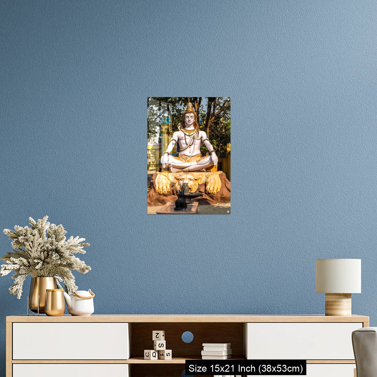 OMGs Acrylic Wall Decor – Statue of Shiva sitting in meditation on the riverbank of Ganga in Rishikesh. - Image 17