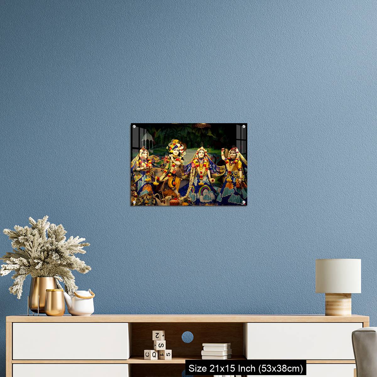OMGs Acrylic Wall Decor – Hindu God lord Krishna with his wife Radha - Image 17