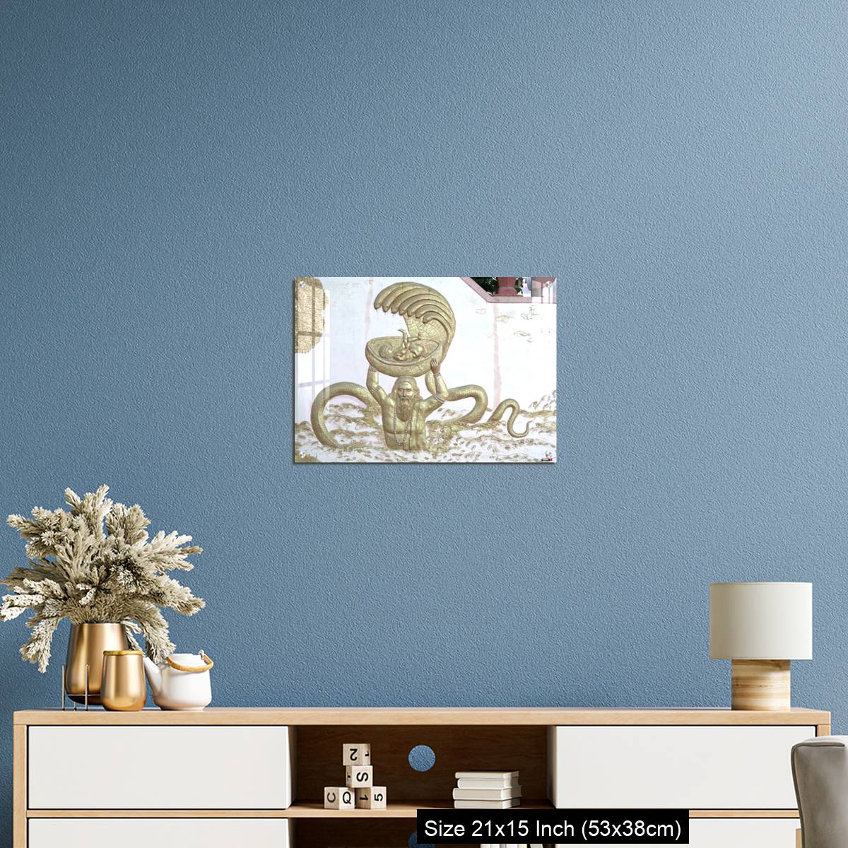 OMGs Acrylic Wall Decor – Sri Krishna with his father and snakes a wall art on temple of varansi - Image 17