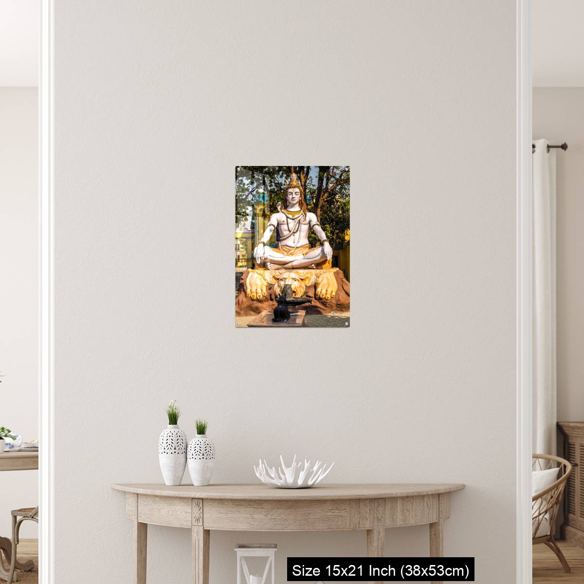 OMGs Acrylic Wall Decor – Statue of Shiva sitting in meditation on the riverbank of Ganga in Rishikesh. - Image 19