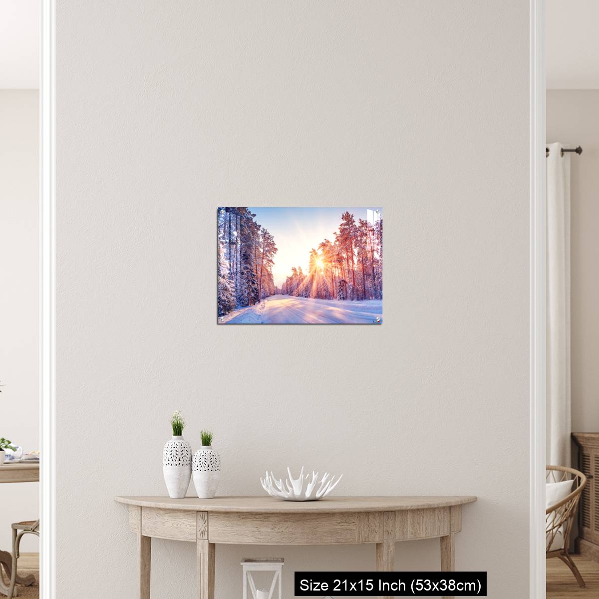 OMGs Acrylic Wall Decor – Beautiful view of the sunrise in the morning on the country snowy road. - Image 19