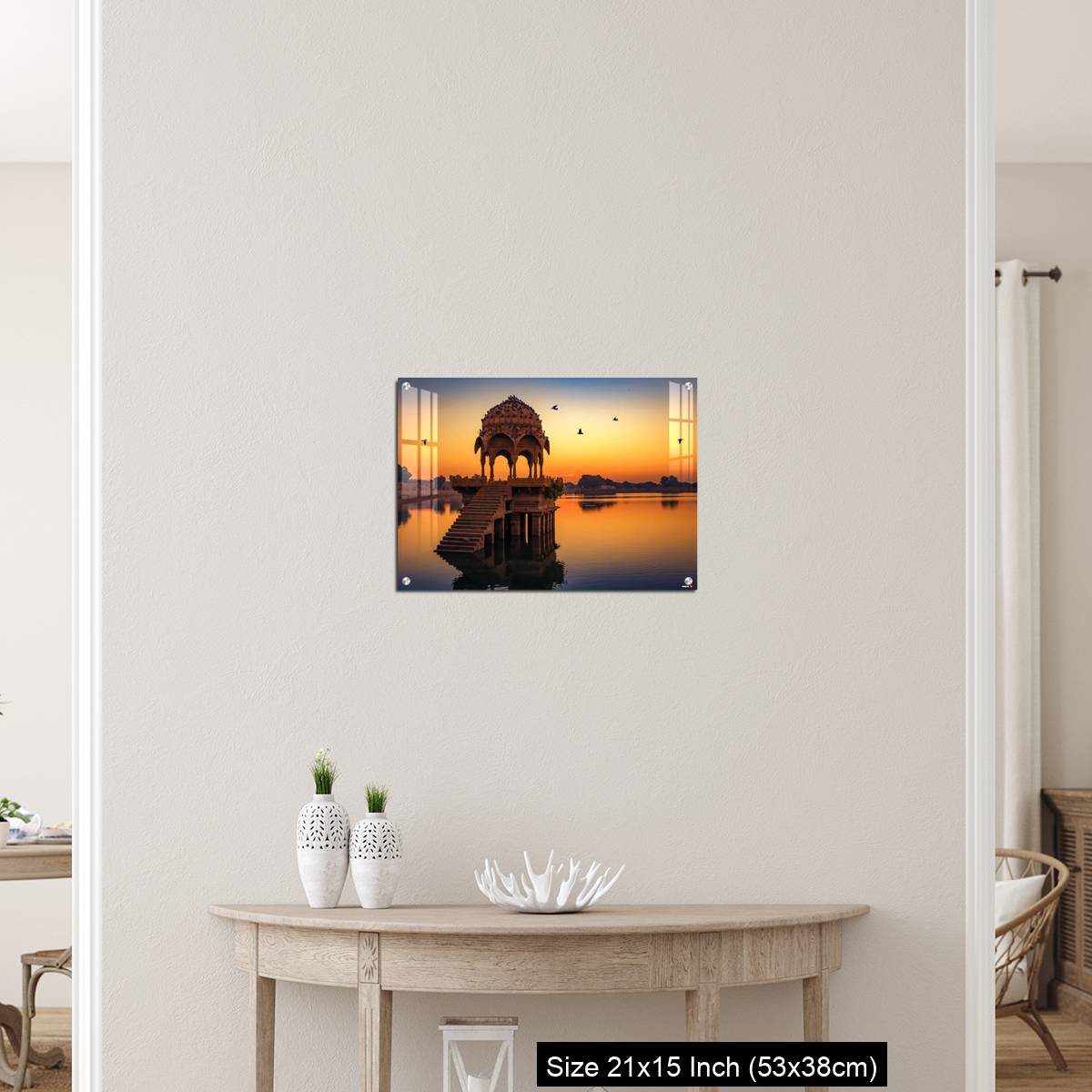 OMGs Acrylic Wall Decor – Gadisar lake at Jaisalmer Rajasthan at sunrise with ancient temples - Image 19
