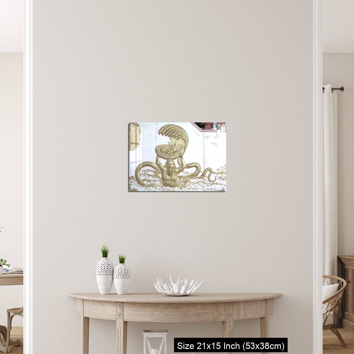 OMGs Acrylic Wall Decor – Sri Krishna with his father and snakes a wall art on temple of varansi - Image 19