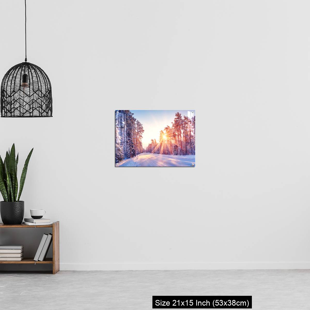 OMGs Acrylic Wall Decor – Beautiful view of the sunrise in the morning on the country snowy road. - Image 20