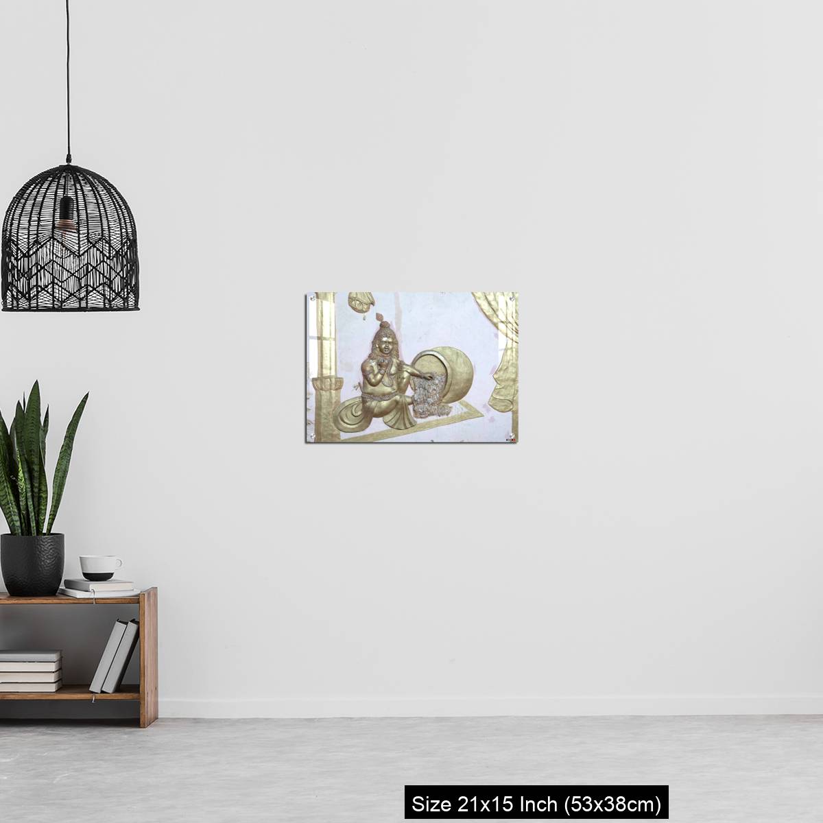 OMGs Acrylic Wall Decor – Sri Krishna with makhan a wall art on temple of varansi - Image 20