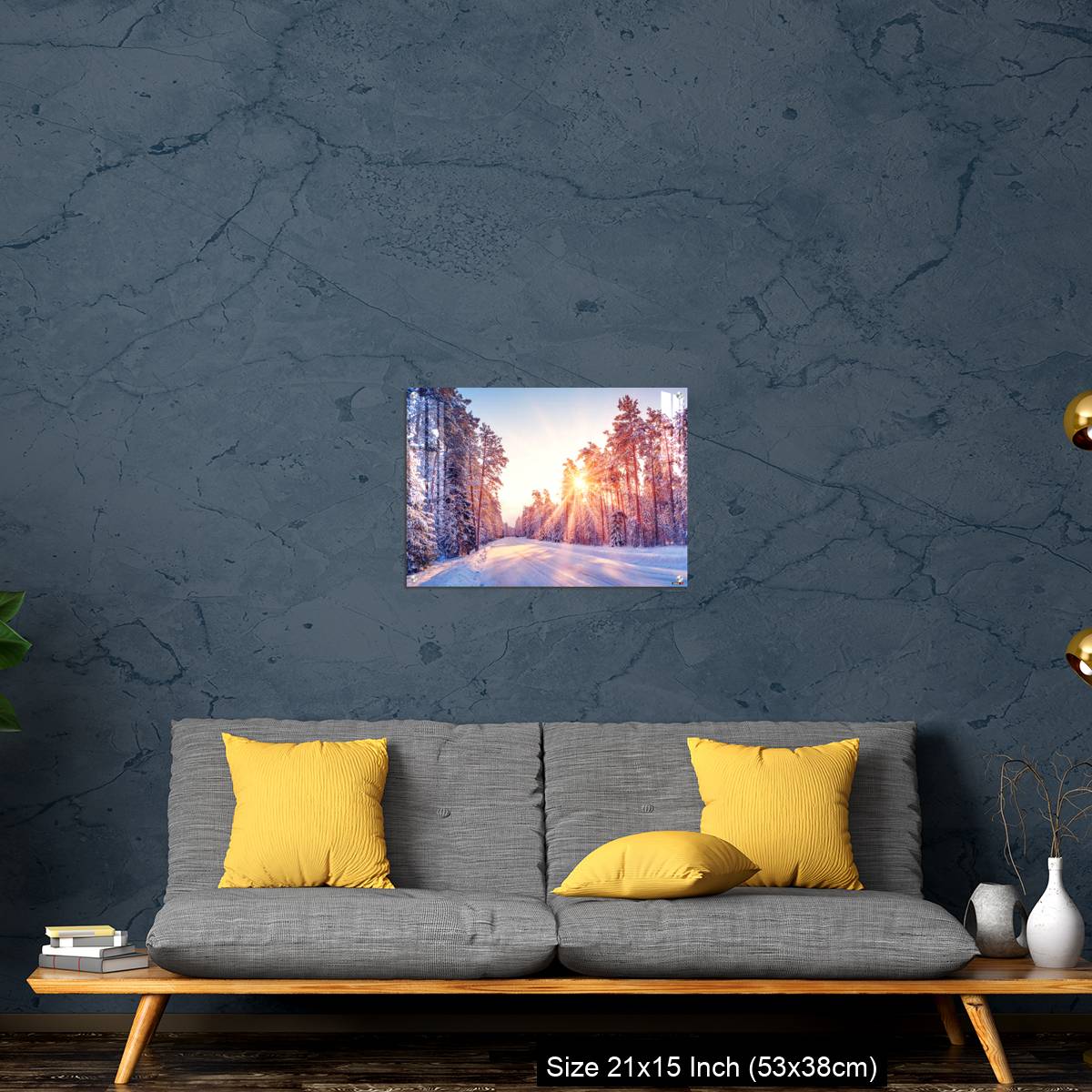 OMGs Acrylic Wall Decor – Beautiful view of the sunrise in the morning on the country snowy road. - Image 21