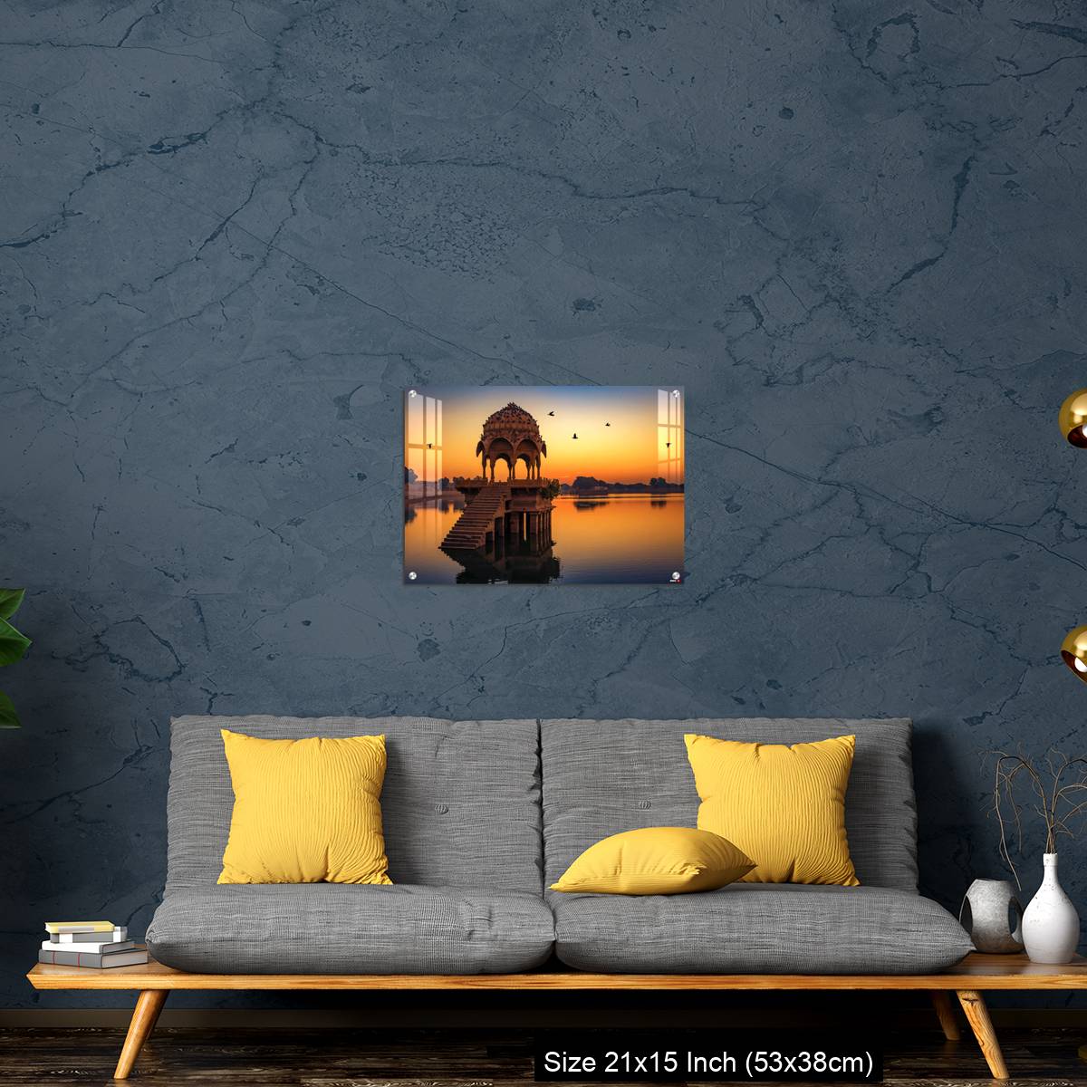 OMGs Acrylic Wall Decor – Gadisar lake at Jaisalmer Rajasthan at sunrise with ancient temples - Image 21