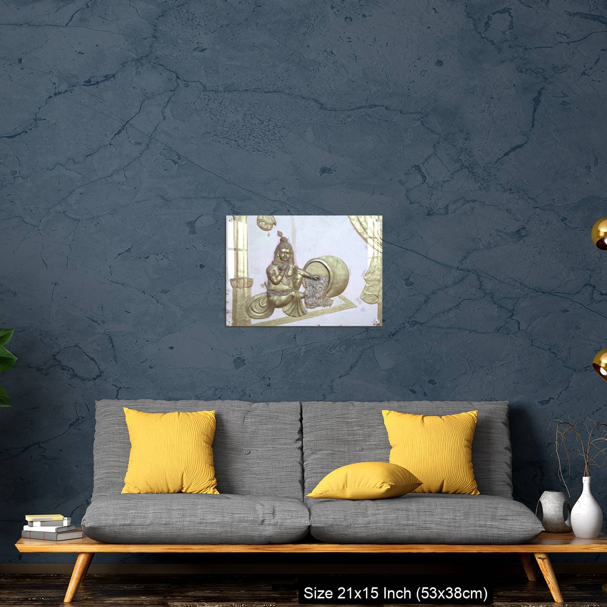 OMGs Acrylic Wall Decor – Sri Krishna with makhan a wall art on temple of varansi - Image 21