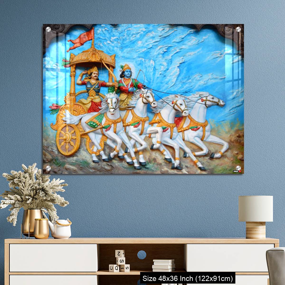 OMGs Acrylic Wall Decor – God Krishna and Arjuna as warrior in Mahabharata war - Image 3