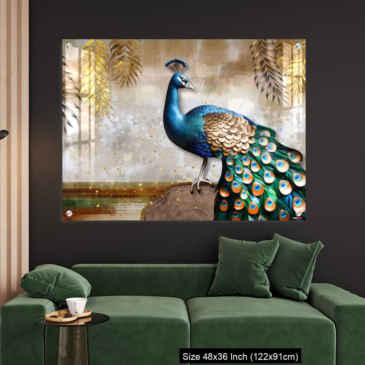 OMGs Acrylic Wall Decor – Colorful peacock on the stem. - Image 4