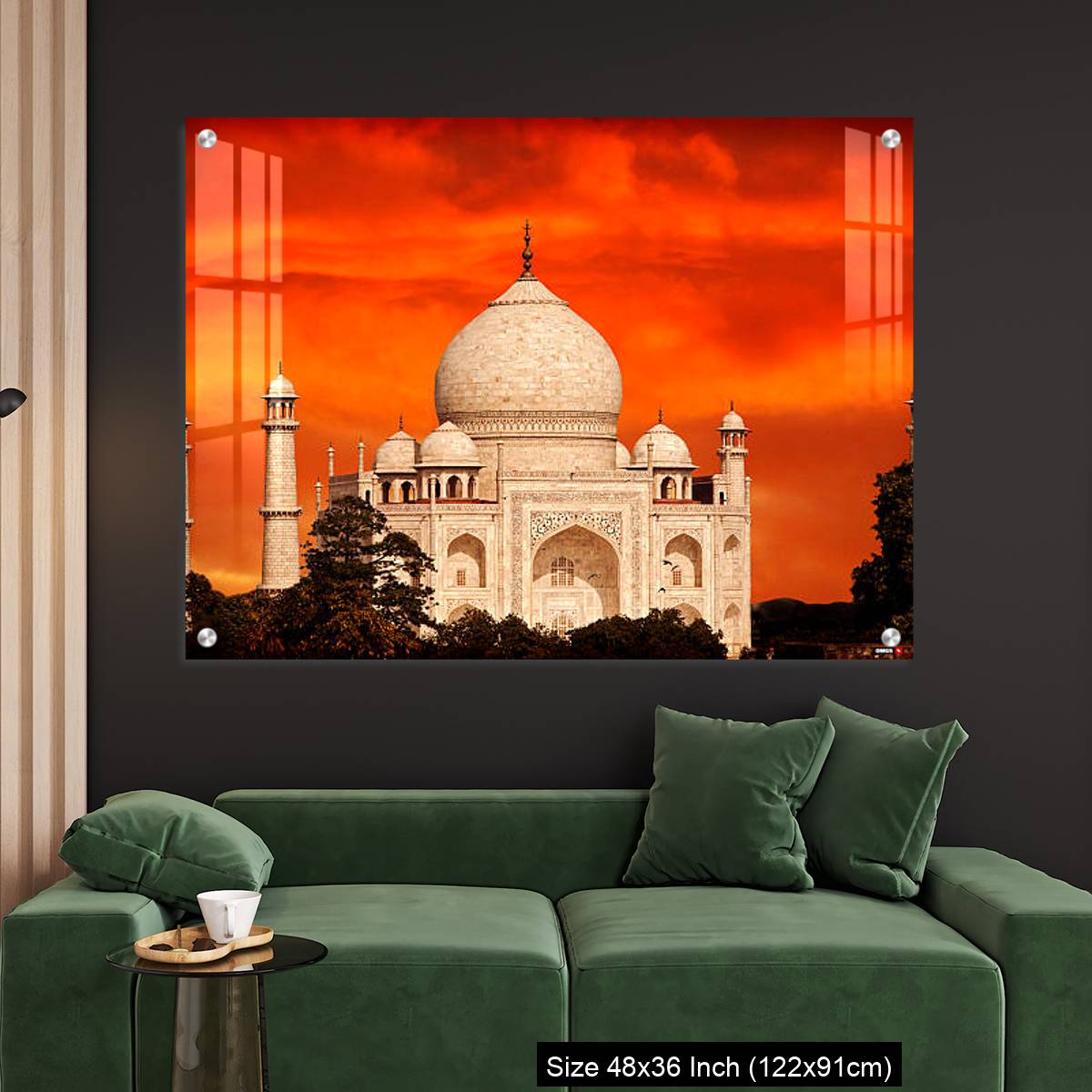 OMGs Acrylic Wall Decor – Retro filtered sunset over Taj Mahal, India. - Image 4