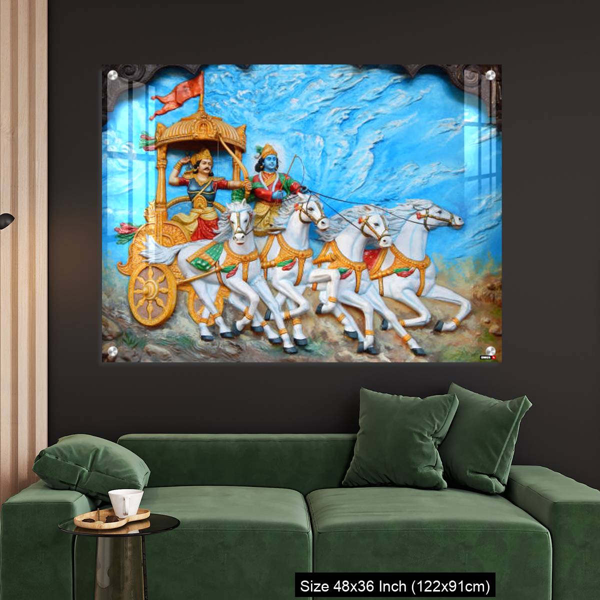 OMGs Acrylic Wall Decor – God Krishna and Arjuna as warrior in Mahabharata war - Image 4