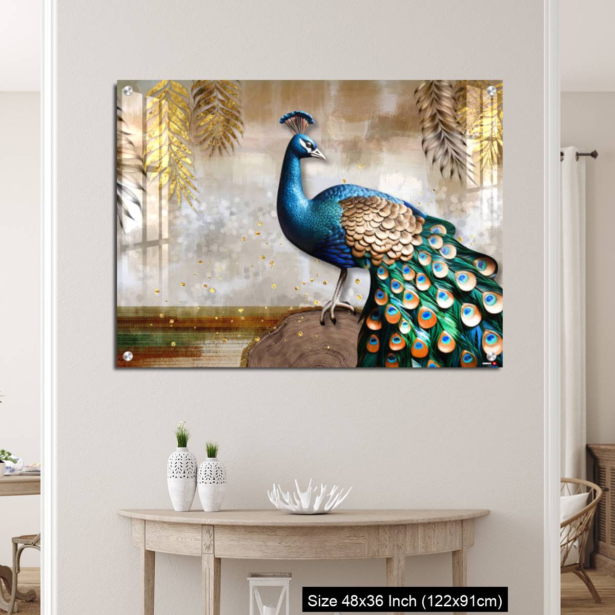 OMGs Acrylic Wall Decor – Colorful peacock on the stem. - Image 5