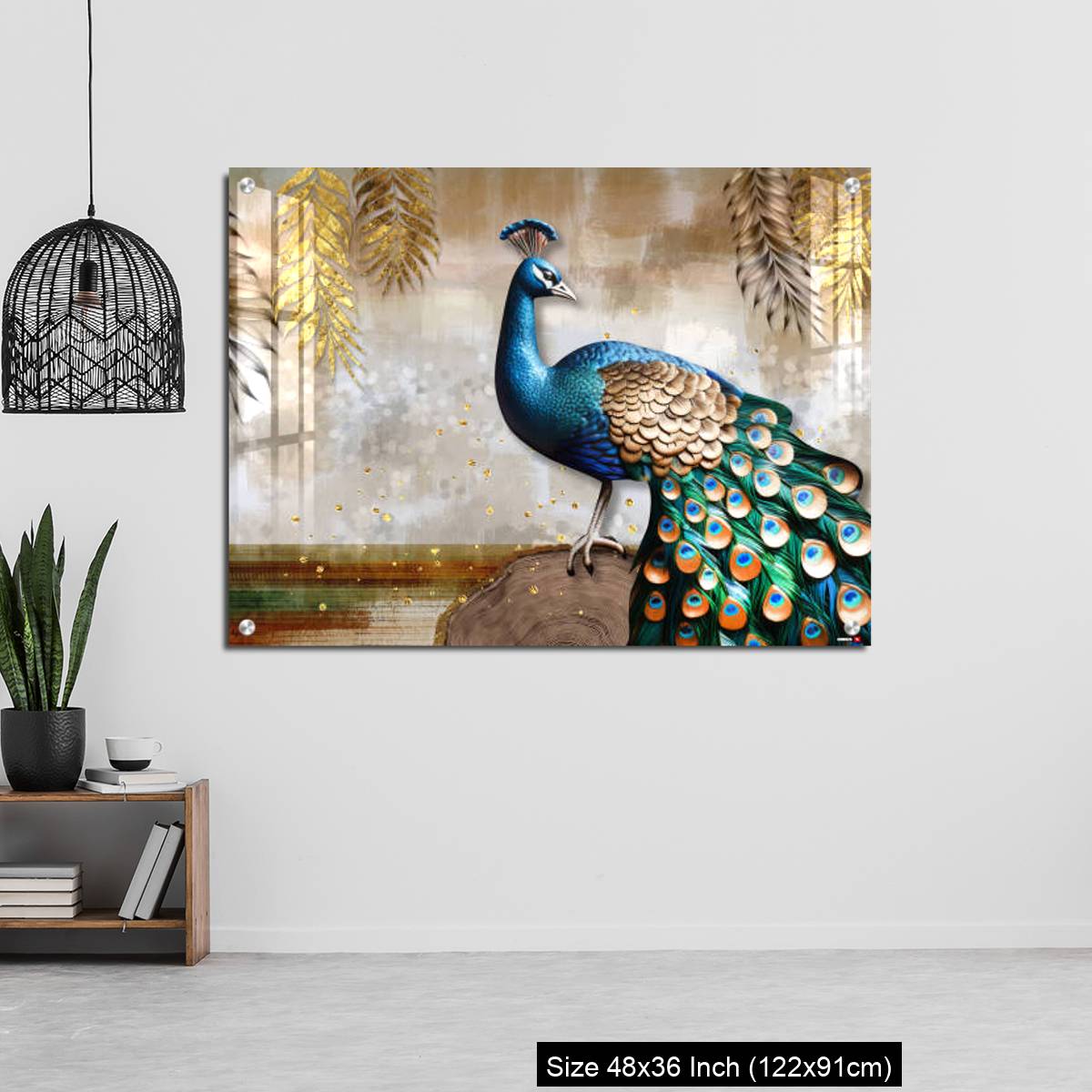OMGs Acrylic Wall Decor – Colorful peacock on the stem. - Image 6