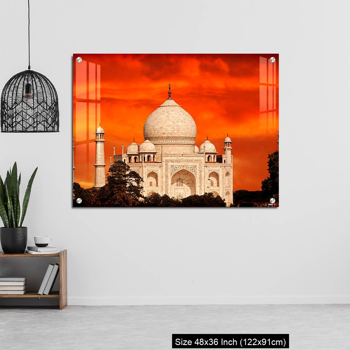 OMGs Acrylic Wall Decor – Retro filtered sunset over Taj Mahal, India. - Image 6