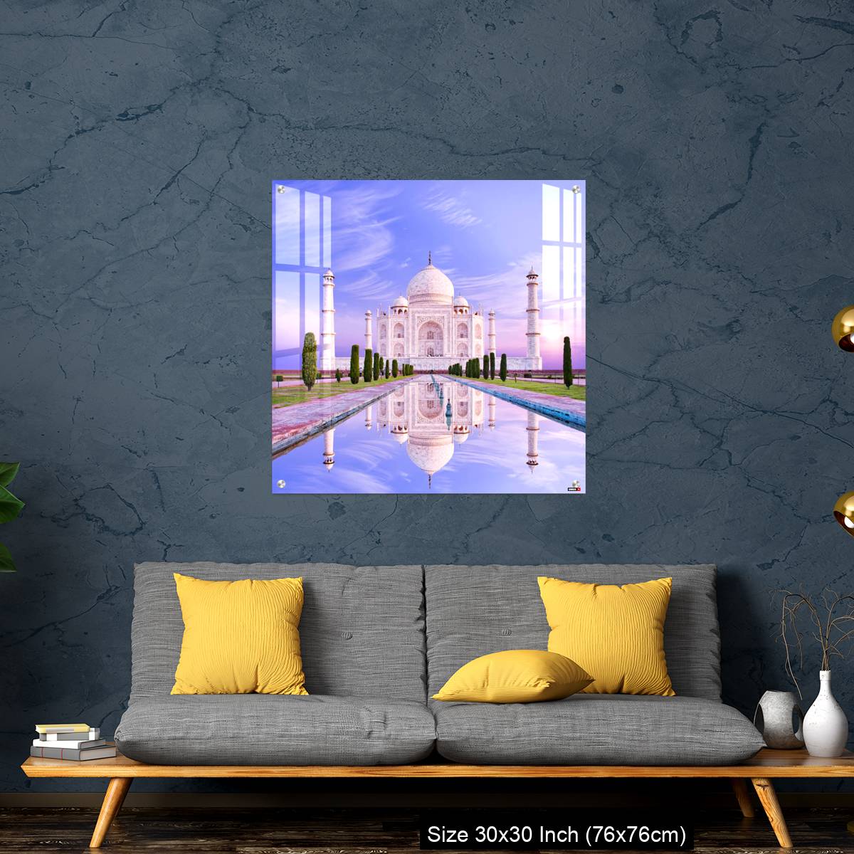 OMGs Acrylic Wall Decor – Amazing view on the Taj Mahal in sun light with reflection in water. - Image 7