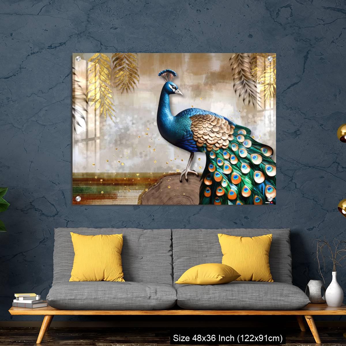 OMGs Acrylic Wall Decor – Colorful peacock on the stem. - Image 7