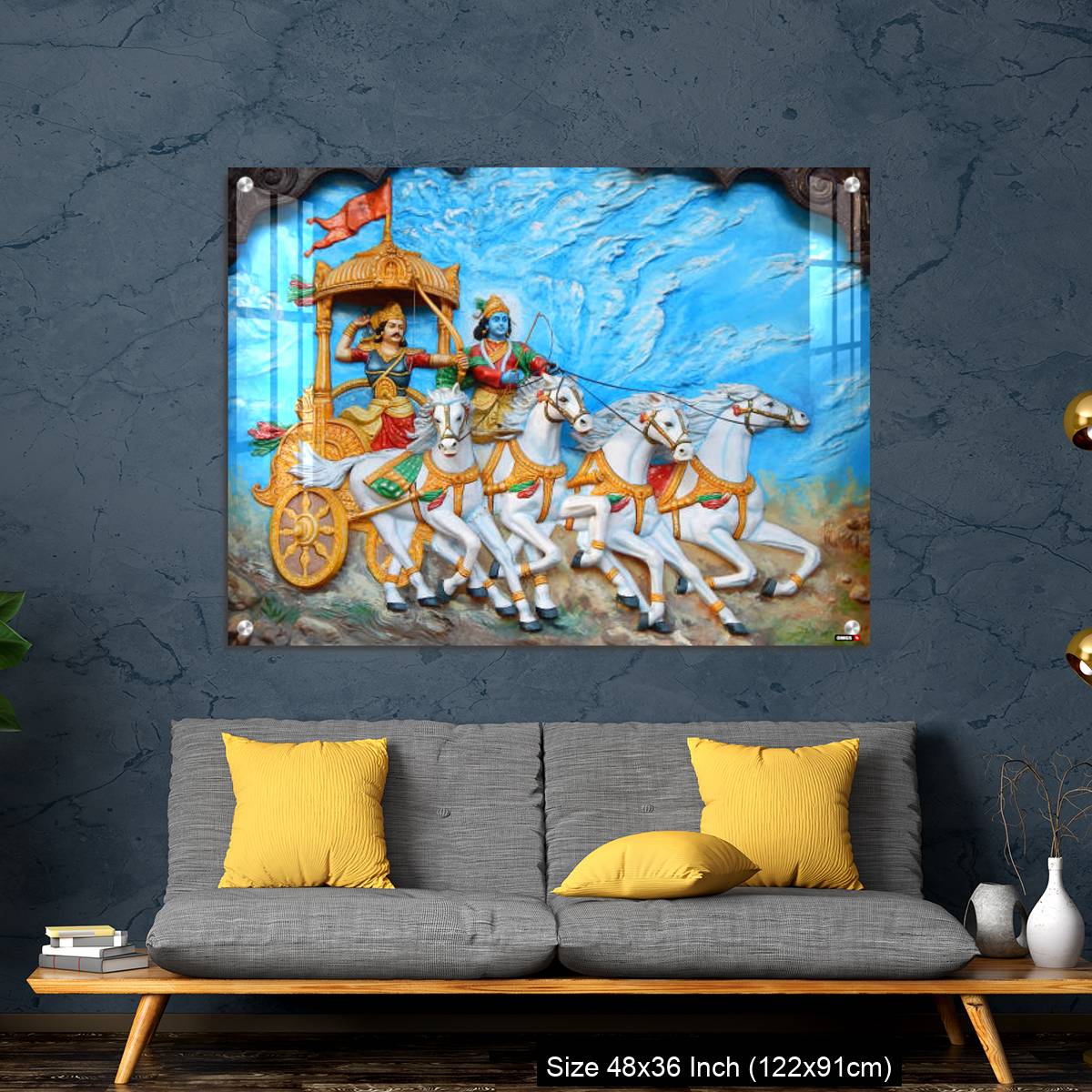 OMGs Acrylic Wall Decor – God Krishna and Arjuna as warrior in Mahabharata war - Image 7