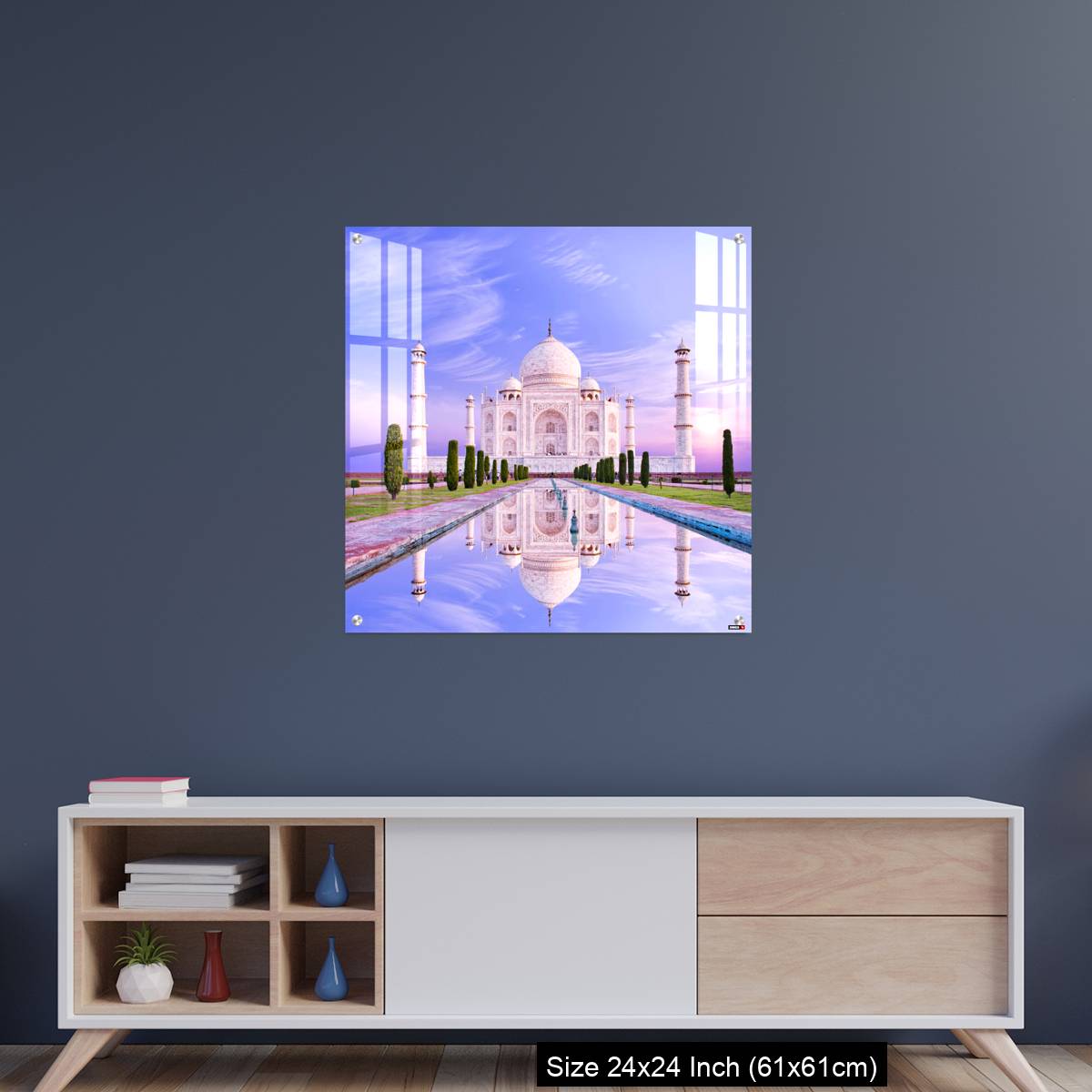 OMGs Acrylic Wall Decor – Amazing view on the Taj Mahal in sun light with reflection in water. - Image 8