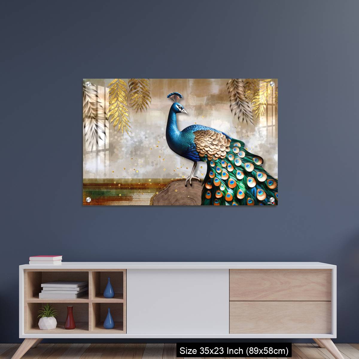 OMGs Acrylic Wall Decor – Colorful peacock on the stem. - Image 8