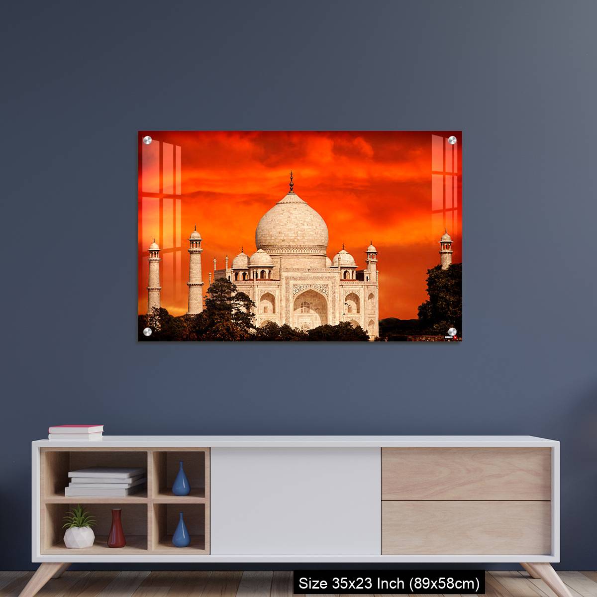 OMGs Acrylic Wall Decor – Retro filtered sunset over Taj Mahal, India. - Image 8