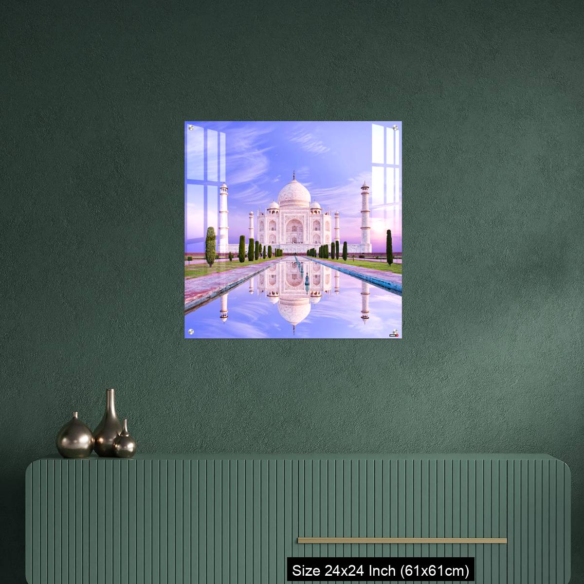 OMGs Acrylic Wall Decor – Amazing view on the Taj Mahal in sun light with reflection in water. - Image 9
