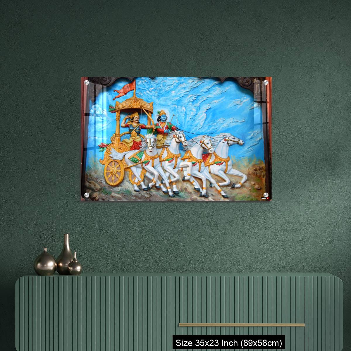 OMGs Acrylic Wall Decor – God Krishna and Arjuna as warrior in Mahabharata war - Image 9