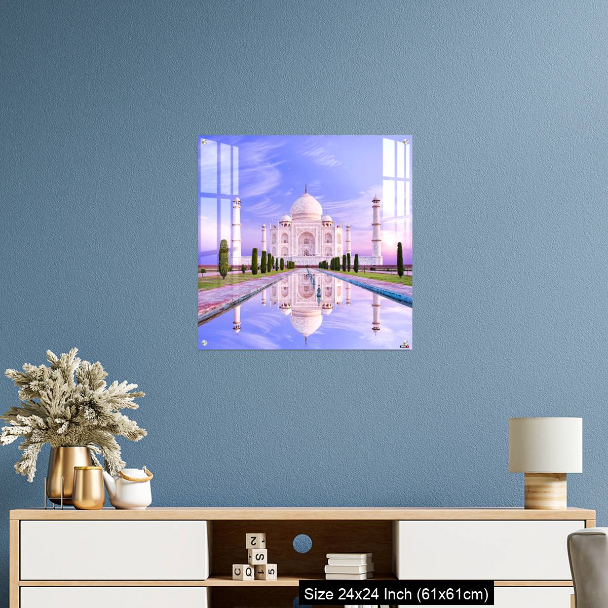 OMGs Acrylic Wall Decor – Amazing view on the Taj Mahal in sun light with reflection in water. - Image 10