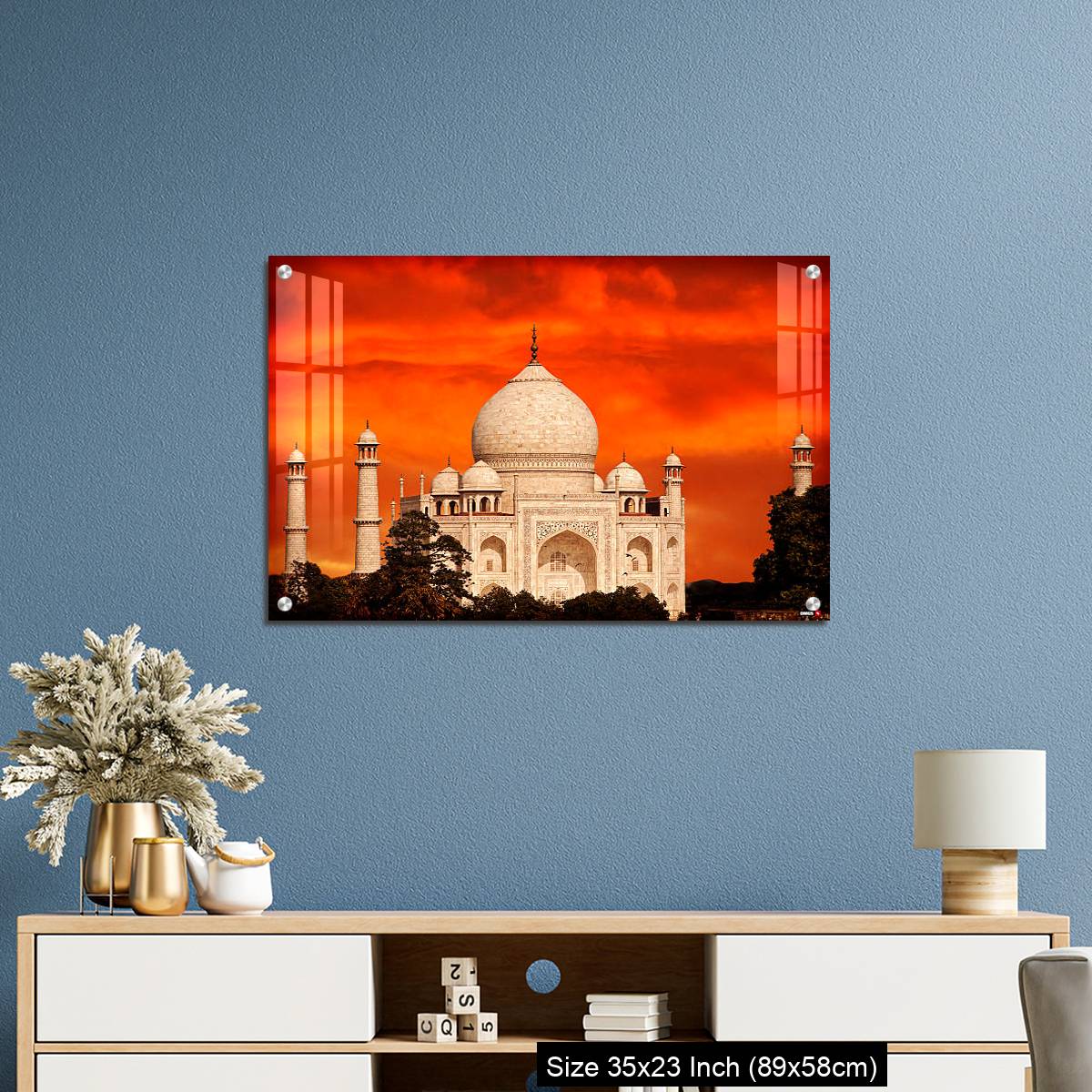 OMGs Acrylic Wall Decor – Retro filtered sunset over Taj Mahal, India. - Image 10