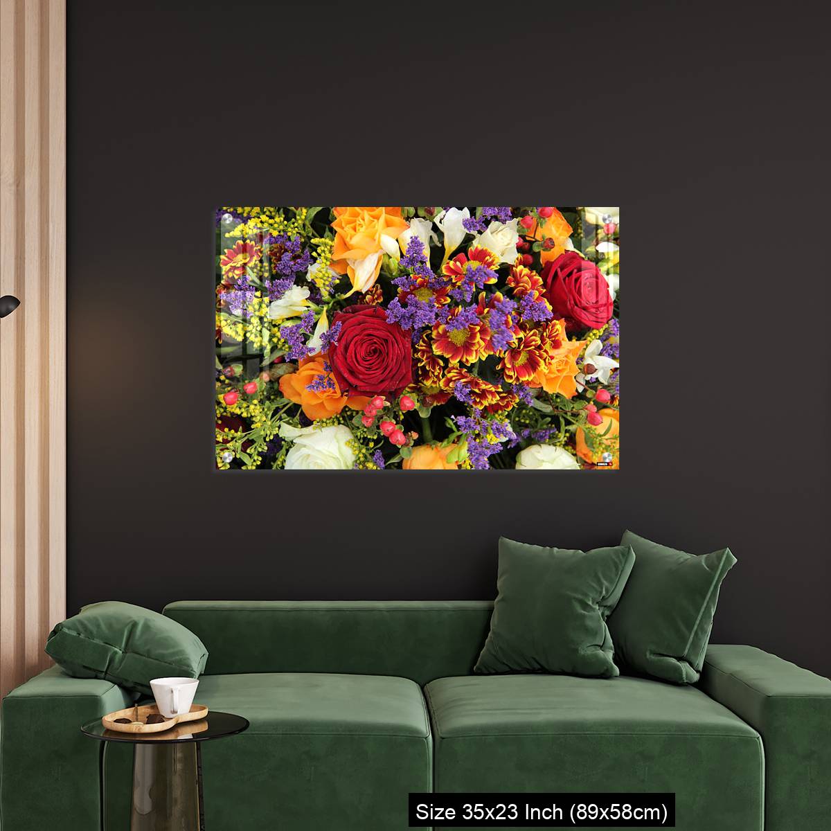 OMGs Acrylic Wall Decor – Mixed floral arrangement in yellow, red and white - Image 11