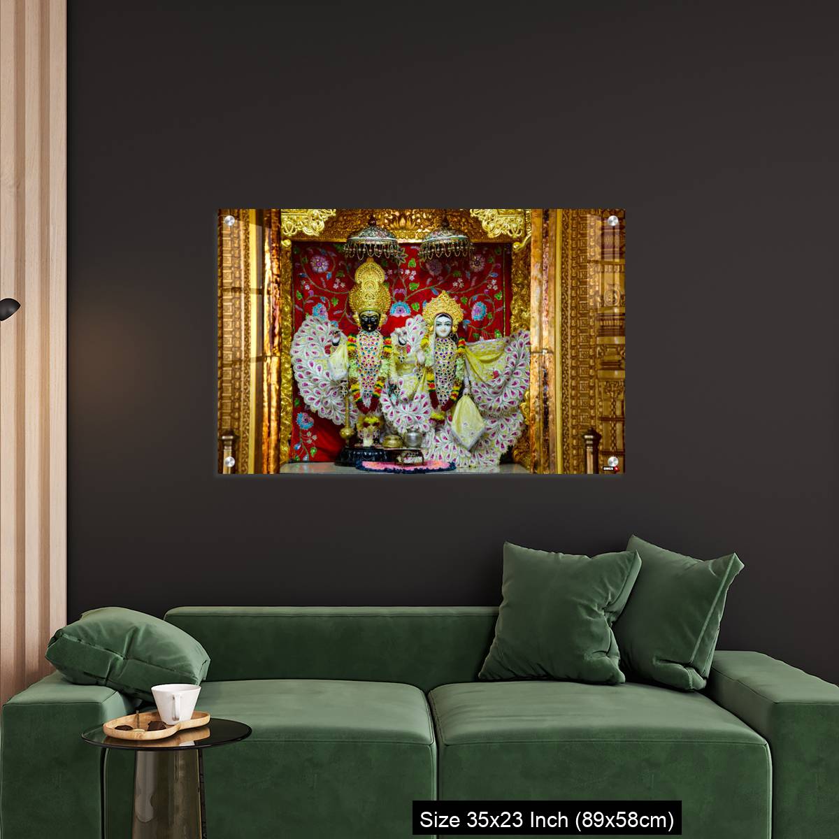 OMGs Acrylic Wall Decor – Radha and Krishna idols inside the Swaminarayan temple at Nilkanthdham, Poicha, Gujarat, India - Image 11