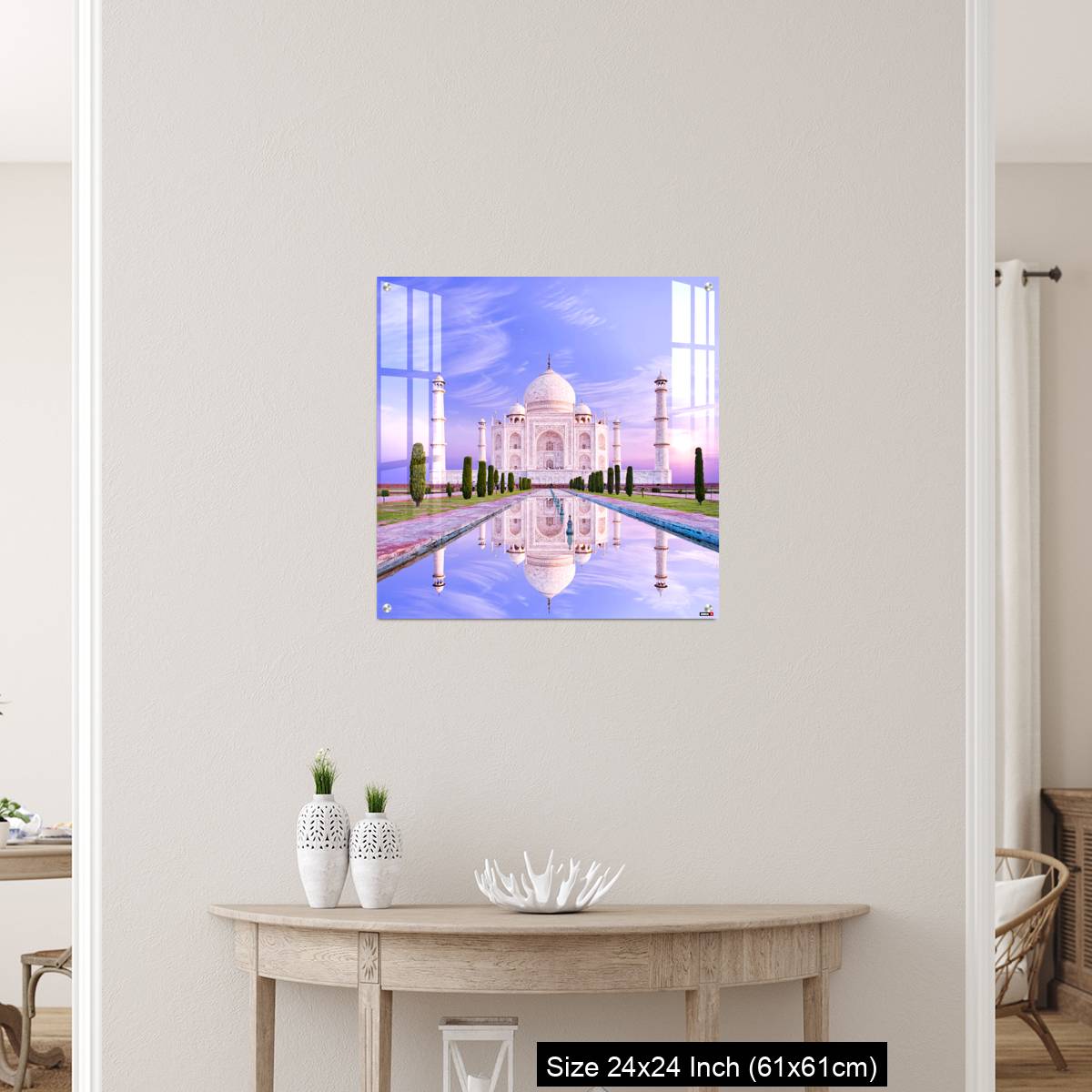 OMGs Acrylic Wall Decor – Amazing view on the Taj Mahal in sun light with reflection in water. - Image 12