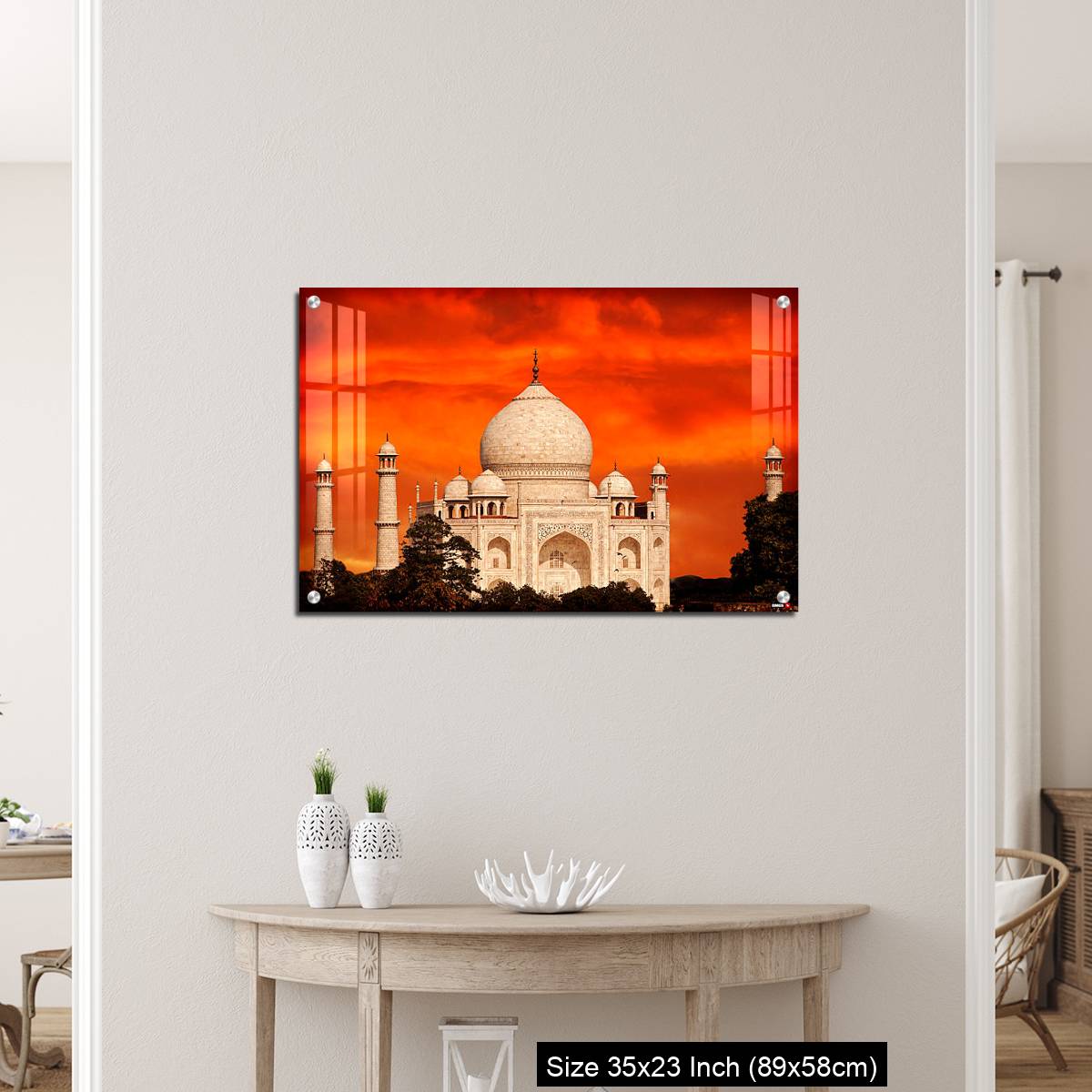 OMGs Acrylic Wall Decor – Retro filtered sunset over Taj Mahal, India. - Image 12