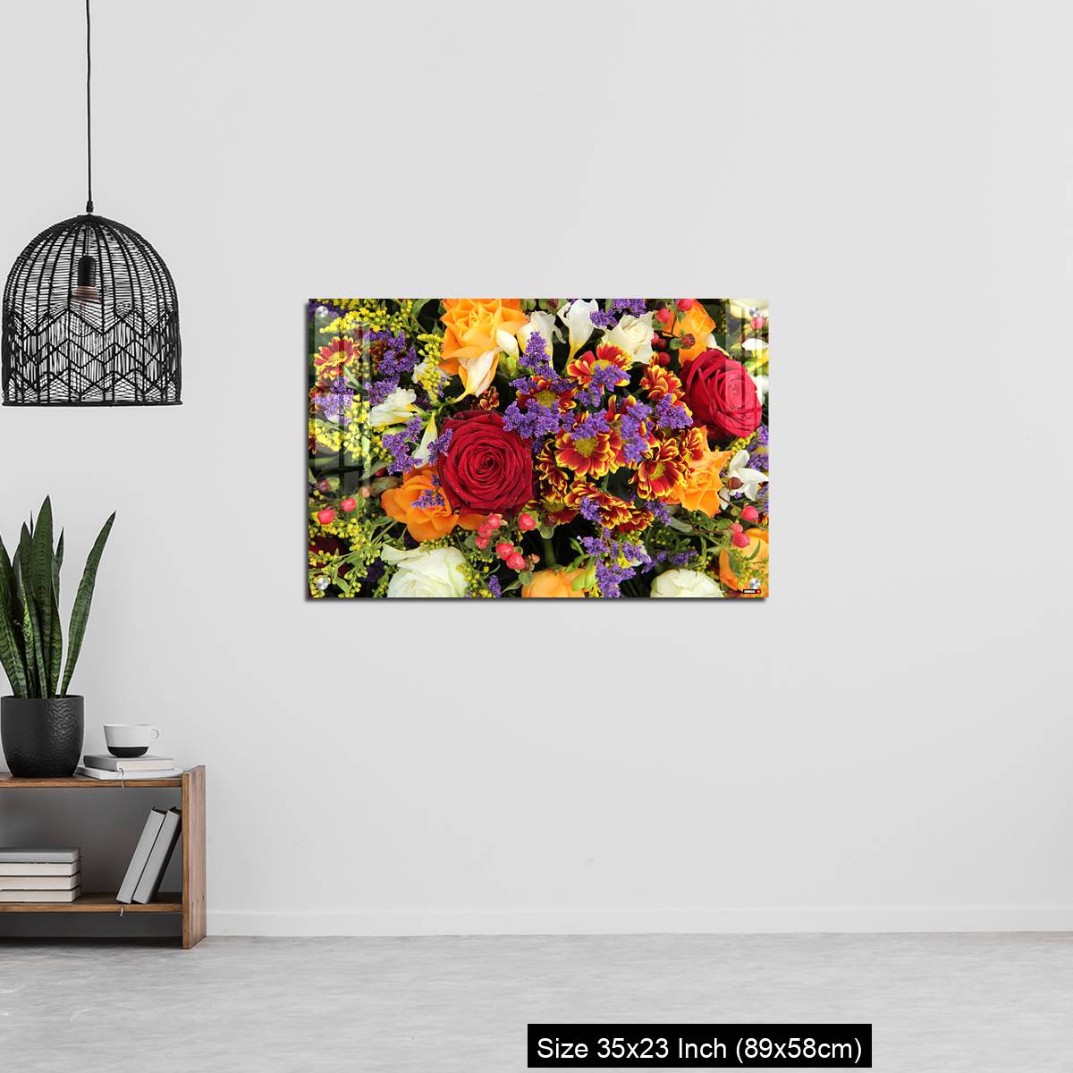 OMGs Acrylic Wall Decor – Mixed floral arrangement in yellow, red and white - Image 13