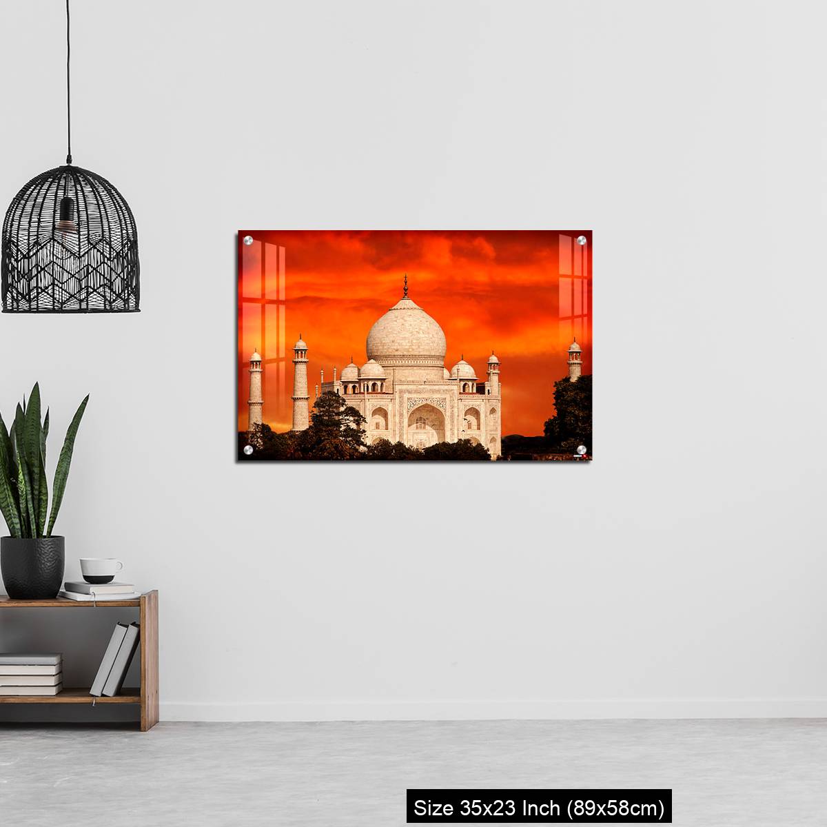 OMGs Acrylic Wall Decor – Retro filtered sunset over Taj Mahal, India. - Image 13