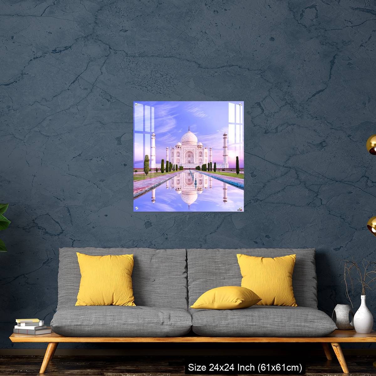 OMGs Acrylic Wall Decor – Amazing view on the Taj Mahal in sun light with reflection in water. - Image 14