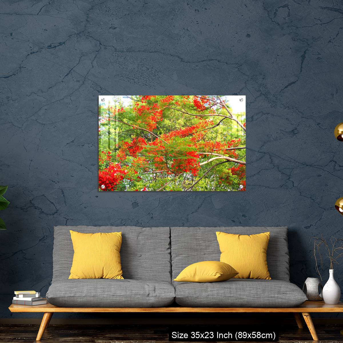 OMGs Acrylic Wall Decor – Beautiful of peacock flower with  blue sky background. - Image 14