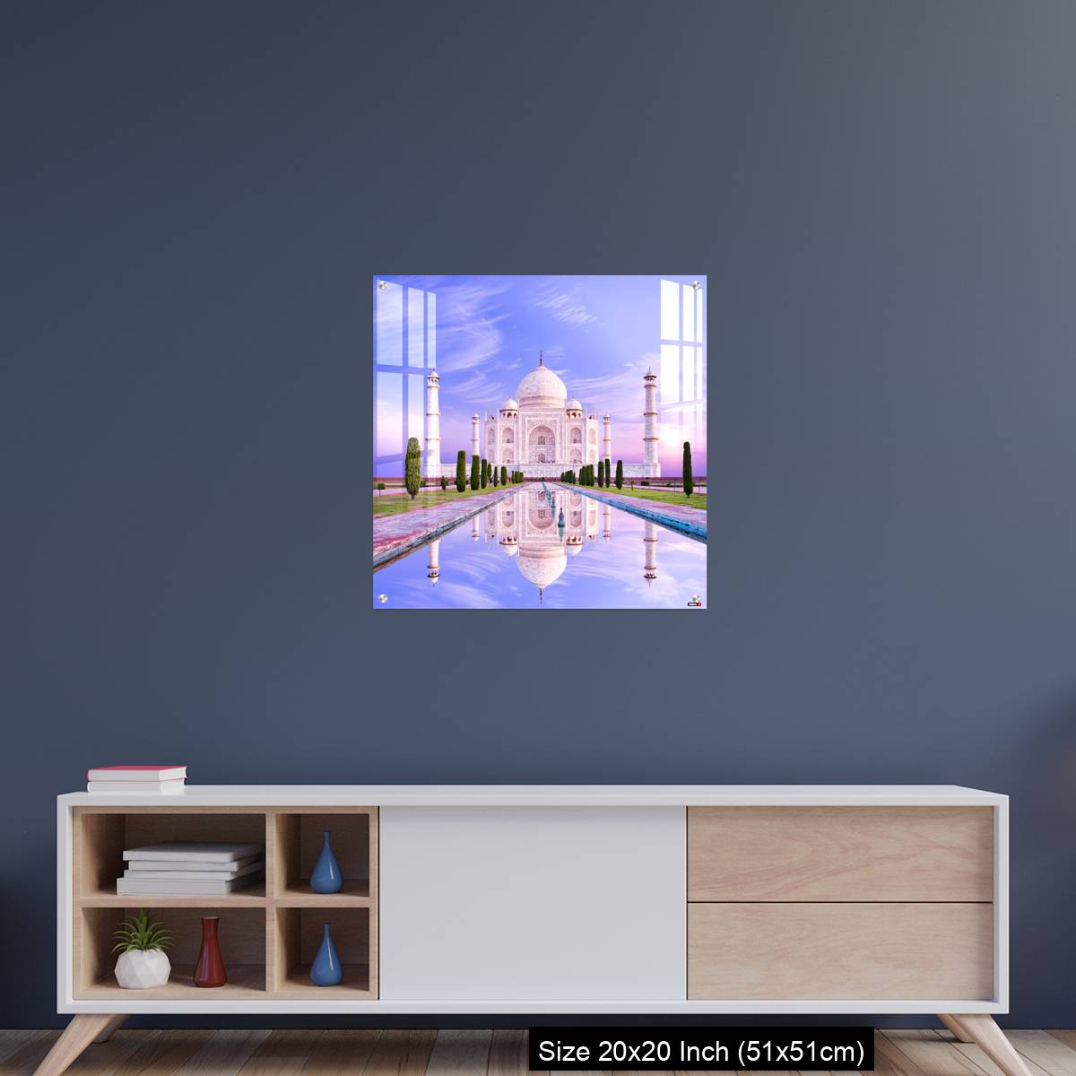 OMGs Acrylic Wall Decor – Amazing view on the Taj Mahal in sun light with reflection in water. - Image 15