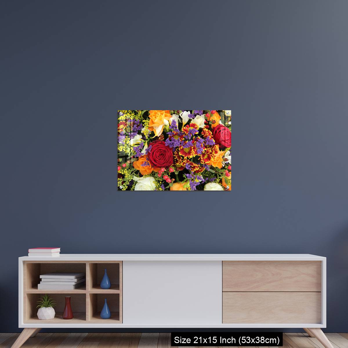 OMGs Acrylic Wall Decor – Mixed floral arrangement in yellow, red and white - Image 15