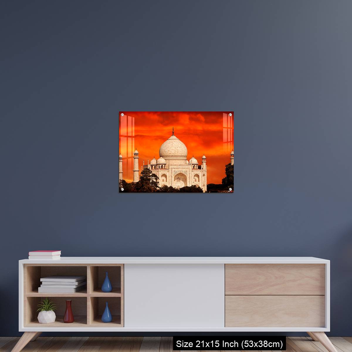 OMGs Acrylic Wall Decor – Retro filtered sunset over Taj Mahal, India. - Image 15