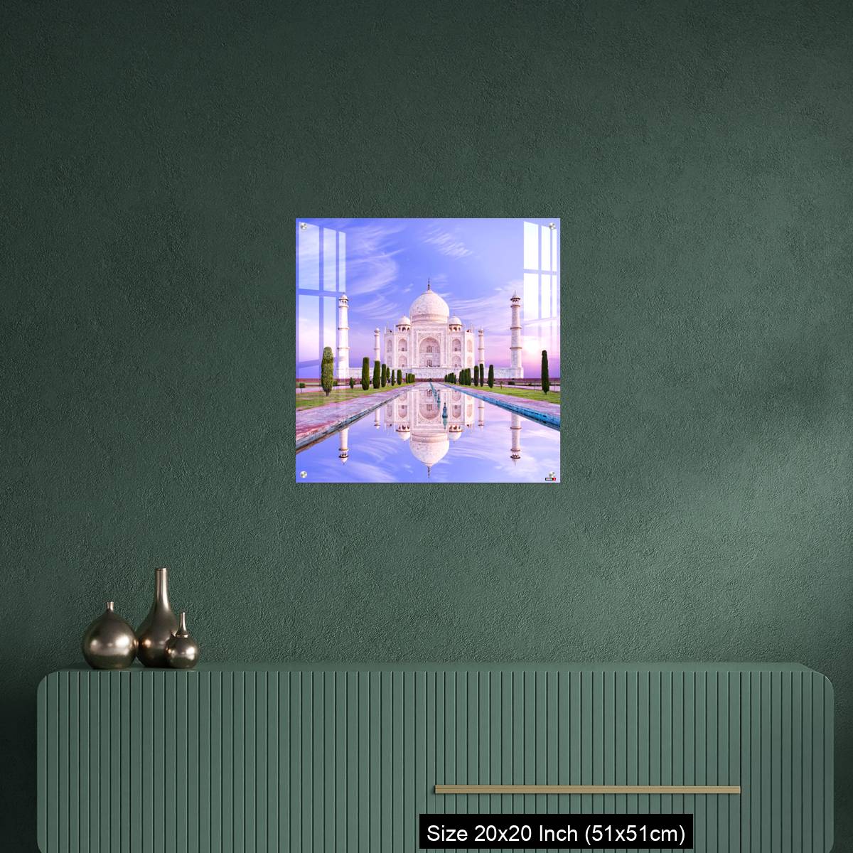 OMGs Acrylic Wall Decor – Amazing view on the Taj Mahal in sun light with reflection in water. - Image 16