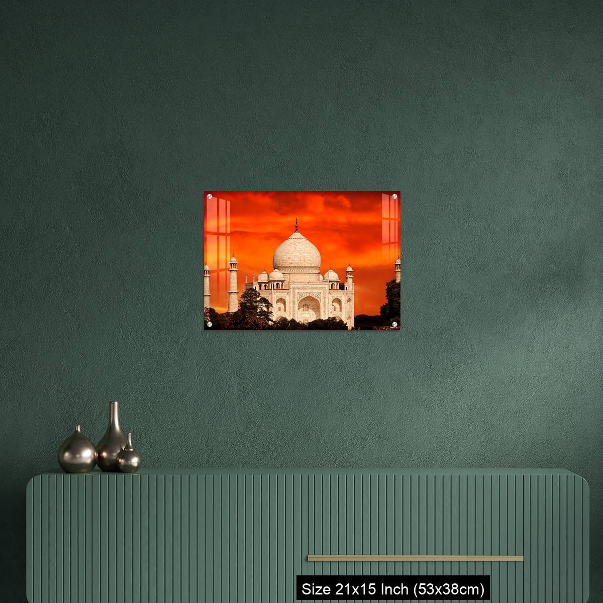 OMGs Acrylic Wall Decor – Retro filtered sunset over Taj Mahal, India. - Image 16