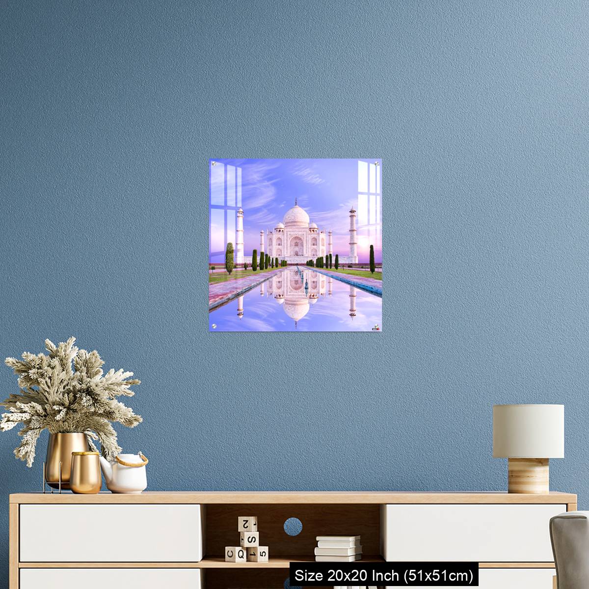 OMGs Acrylic Wall Decor – Amazing view on the Taj Mahal in sun light with reflection in water. - Image 17