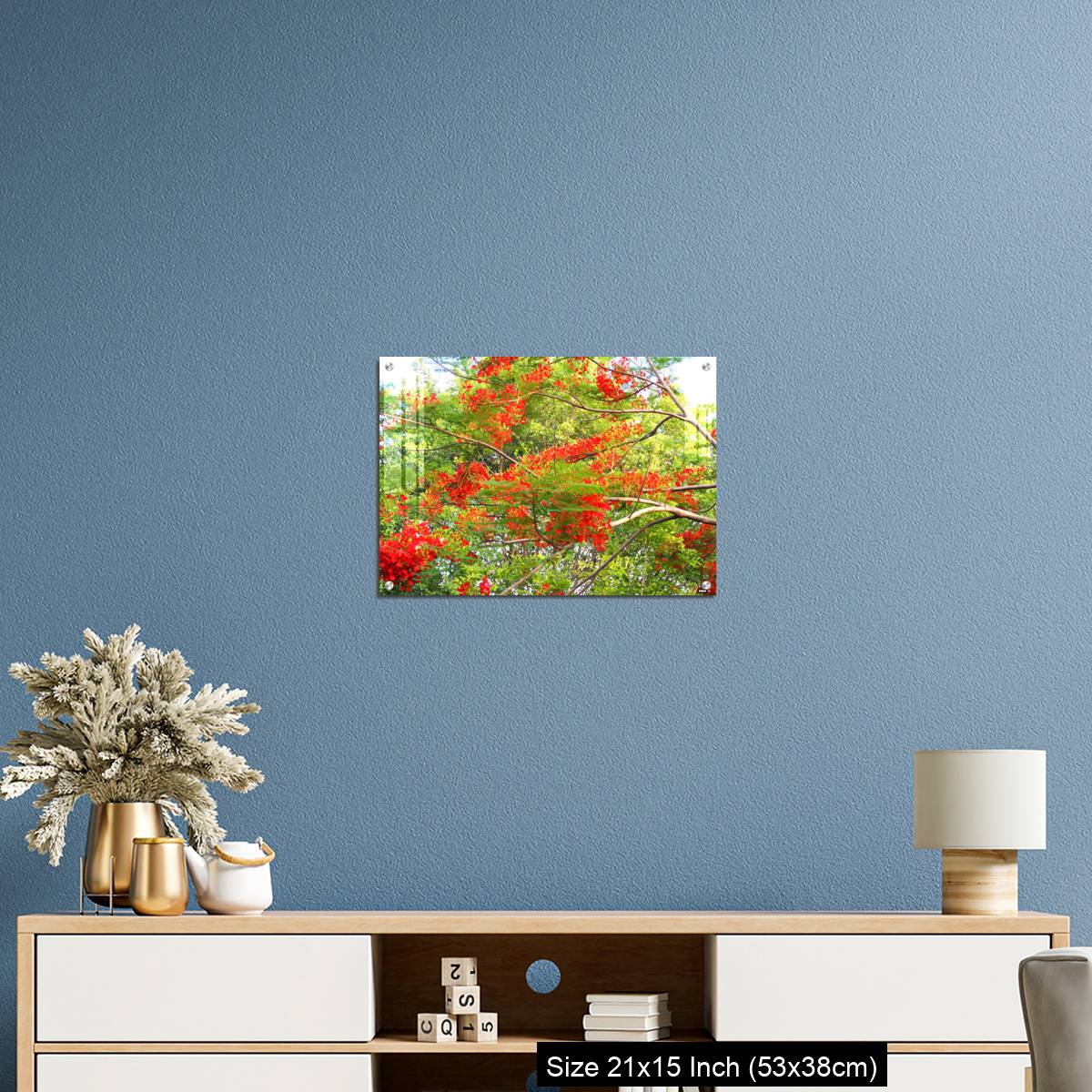 OMGs Acrylic Wall Decor – Beautiful of peacock flower with  blue sky background. - Image 17