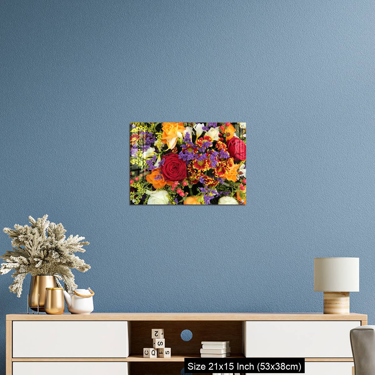 OMGs Acrylic Wall Decor – Mixed floral arrangement in yellow, red and white - Image 17