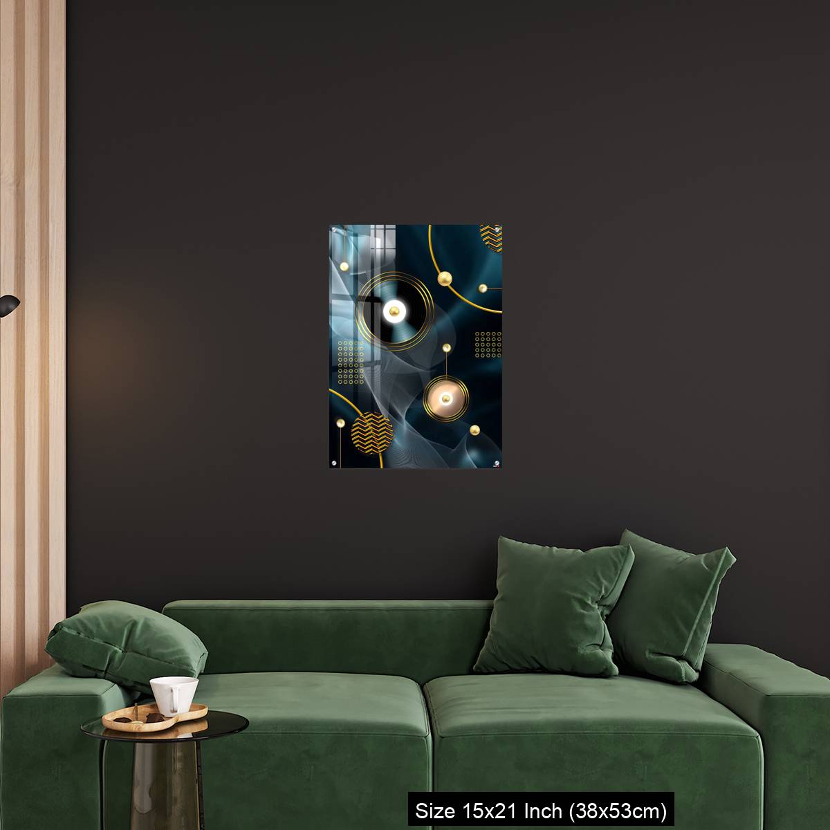 OMGs Acrylic Wall Decor – Golden lines and circle in dark blue background - Image 18