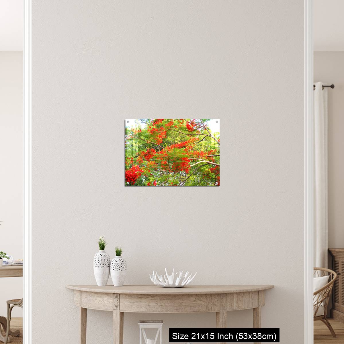 OMGs Acrylic Wall Decor – Beautiful of peacock flower with  blue sky background. - Image 19