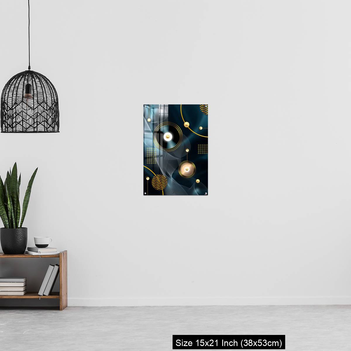 OMGs Acrylic Wall Decor – Golden lines and circle in dark blue background - Image 20